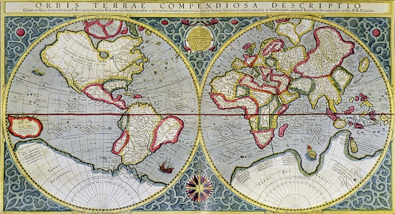 World Map of Mercator (1587) - in 