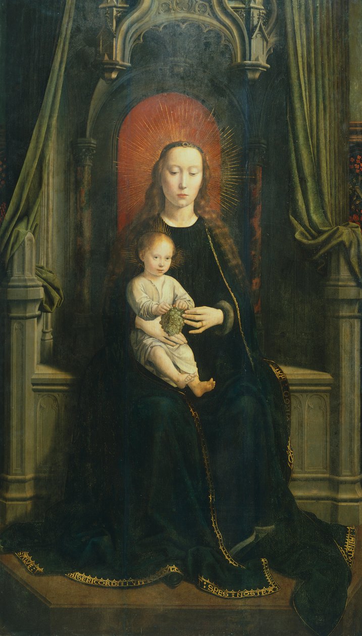 Enthroned Madonna with Child or Madonna of Grapes by Gerard David