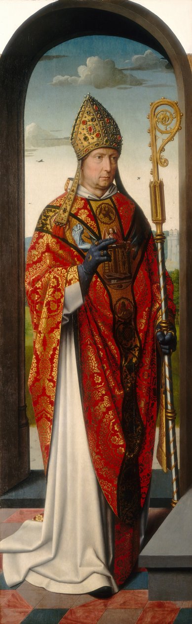 The Saint Anne Altarpiece: Saint Nicholas (left panel) by Gerard David