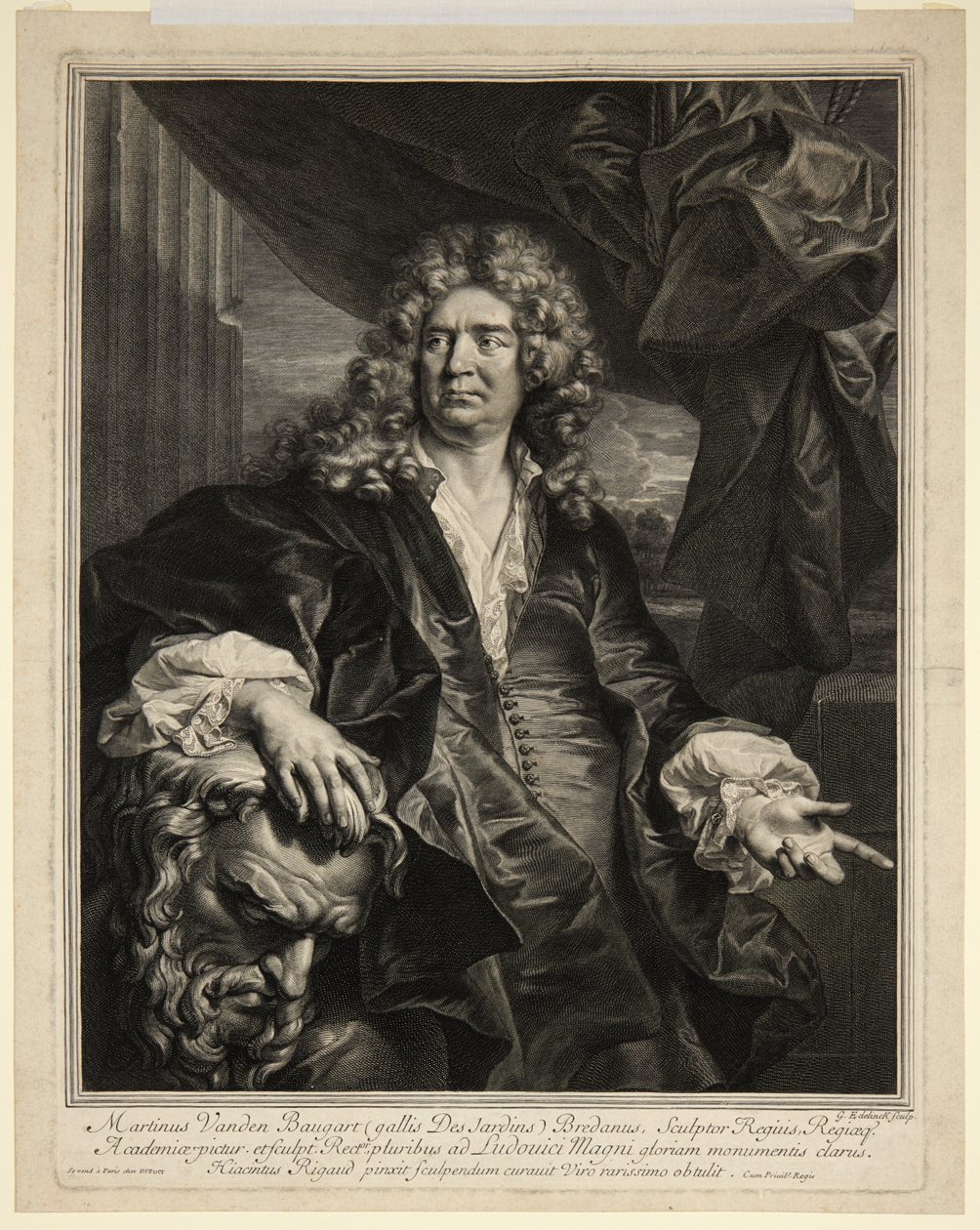 Martin van den Bogaert, called Desjardins, Dutch Sculptor and Director of the French Royal Academy of Painting and Sculpture by Gérard Edelinck