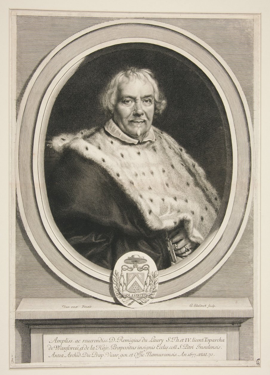 Remi Du Laury, Provost of St. Pierre of Lille by Gérard Edelinck