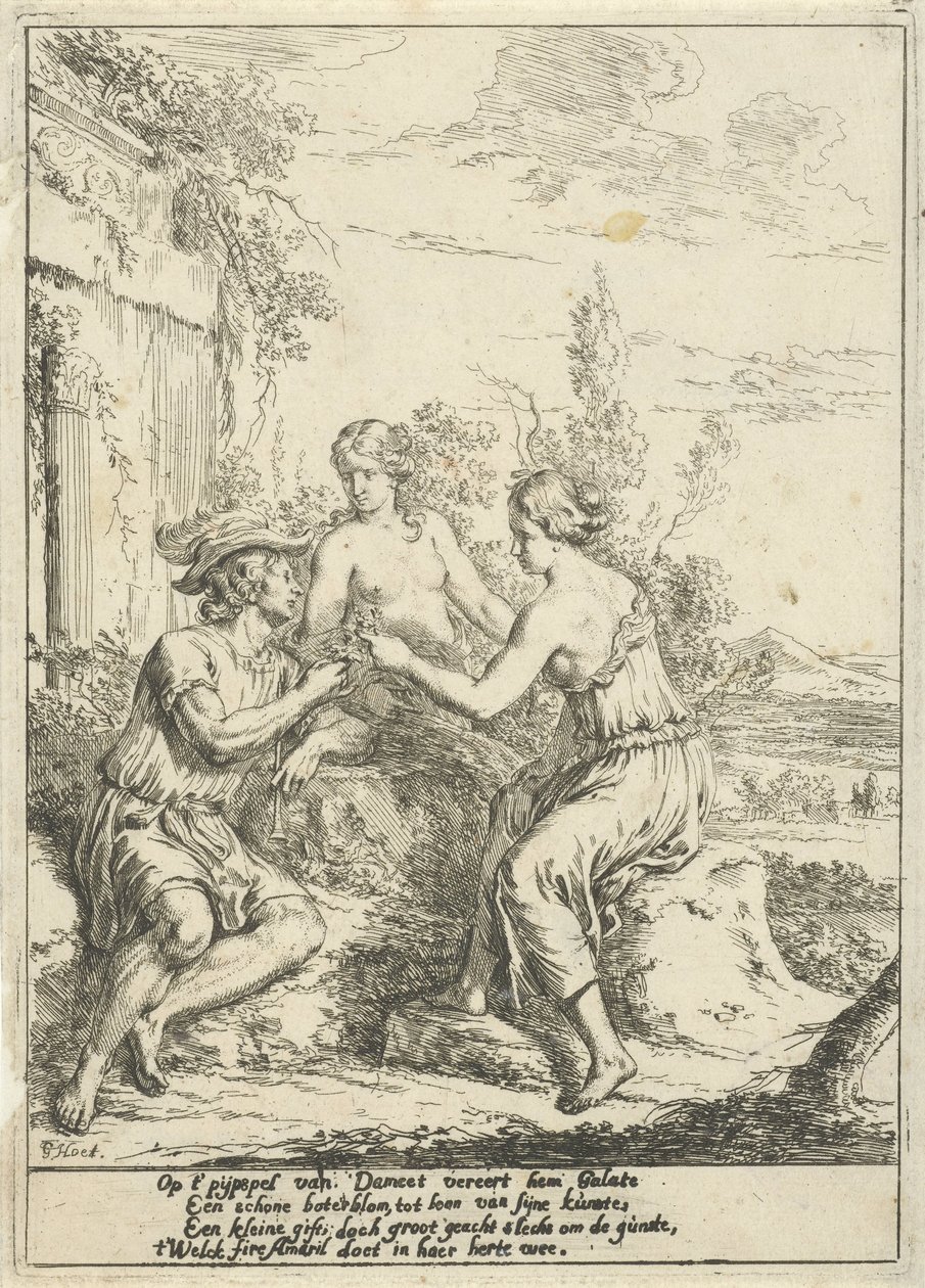 Pastoral Scene with Dameet, Galate, and Amaril by Gerard Hoet (I)