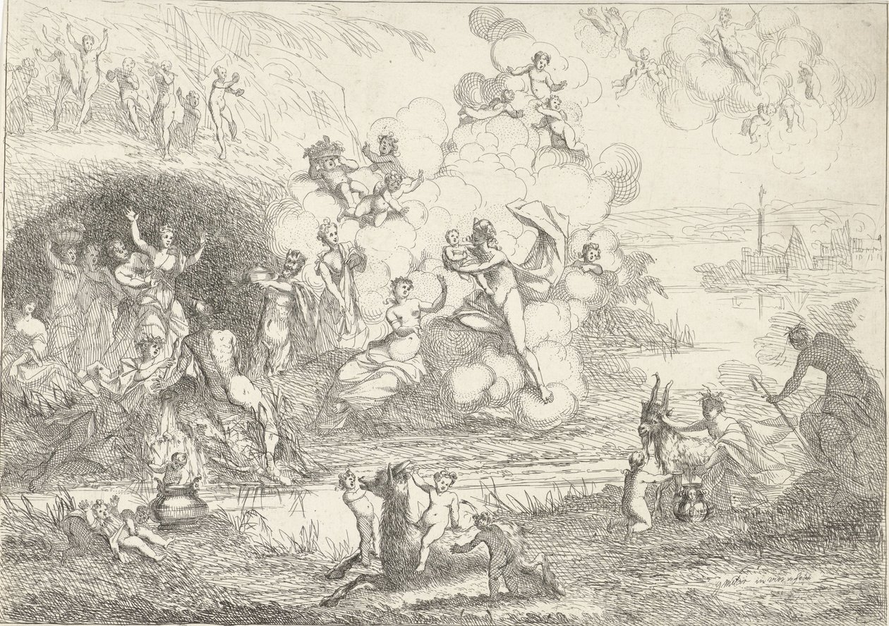 Mercury Gives Bacchus to the Nymphs (series title: The Life of the Bacchantes) by Gerard Melder