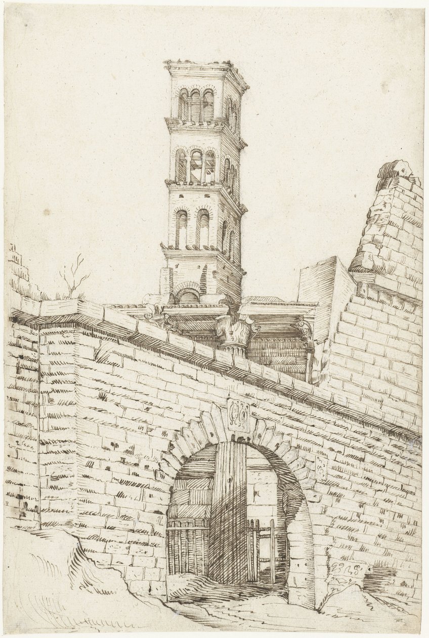 Temple of Mars Ultor and the Pantani Arch in the Forum of Augustus and the Tower of San Basilio by Gerard ter Borch (I)