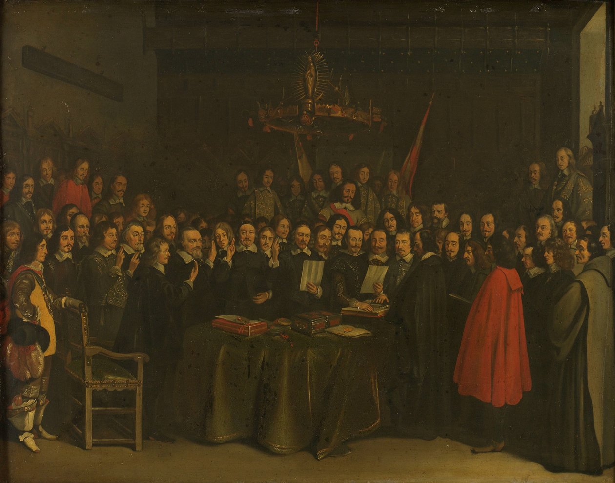 Ratification of the Peace of Münster between Spain and the Dutch Republic in the Town Hall of Münster, 15 May 1648 by Gerard ter Borch (II) (copy after)