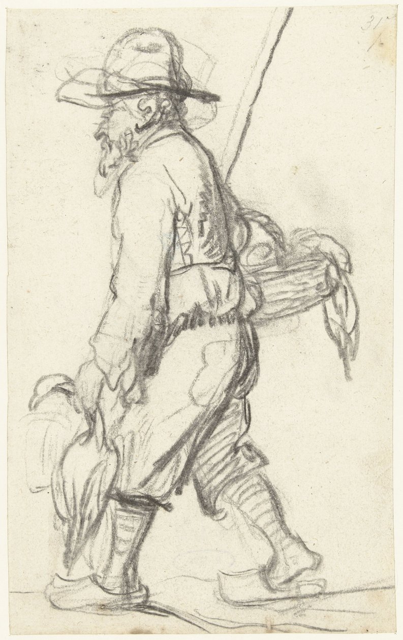 Hunter with a Basket of Ducks by Gerard ter Borch (II) (possibly)