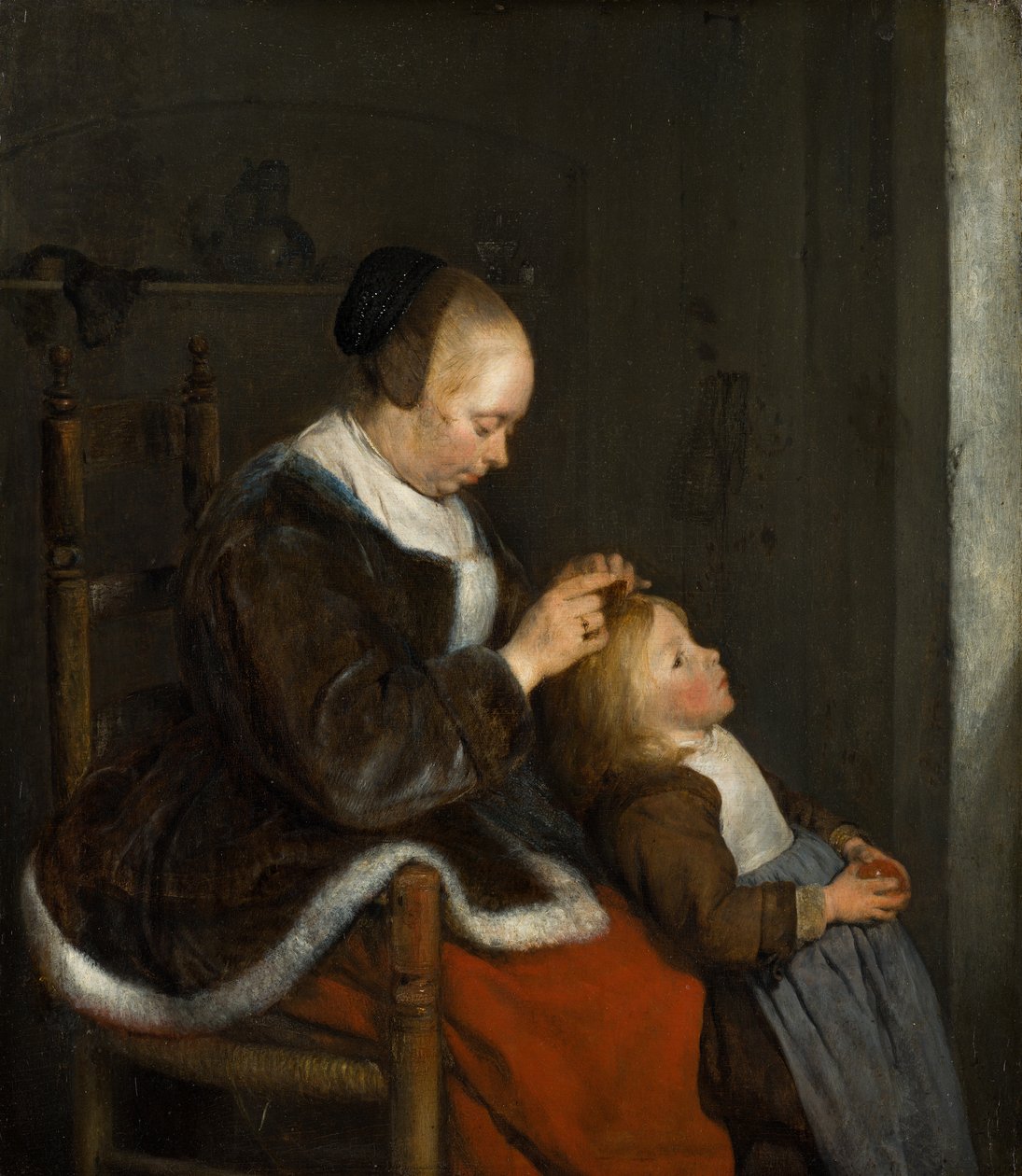 Mother Delousing Her Child’s Hair by Gerard ter Borch