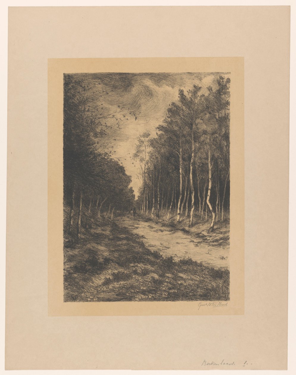 Forest Path with Two Riders by Gerarda Wilhelmina ten Hoet (signed by artist)