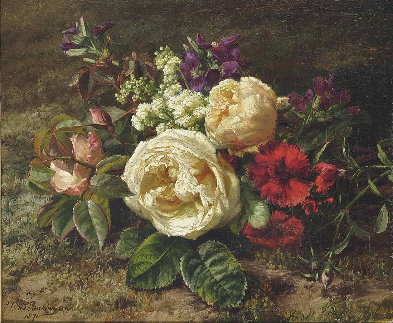 A Summer Bouquet by Gerardina Jacoba van de Sande Bakhuyzen