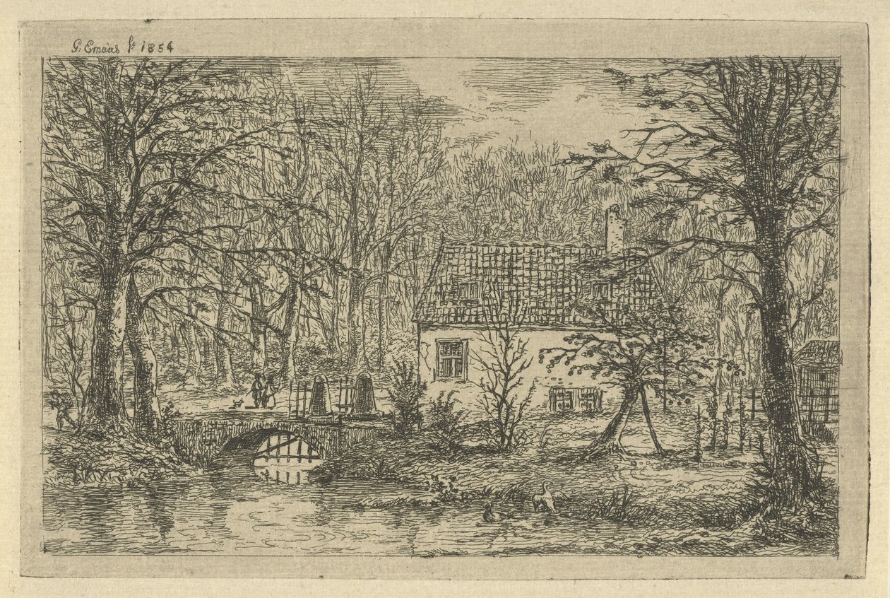 House with Bridge over Ditch (The Hunter
