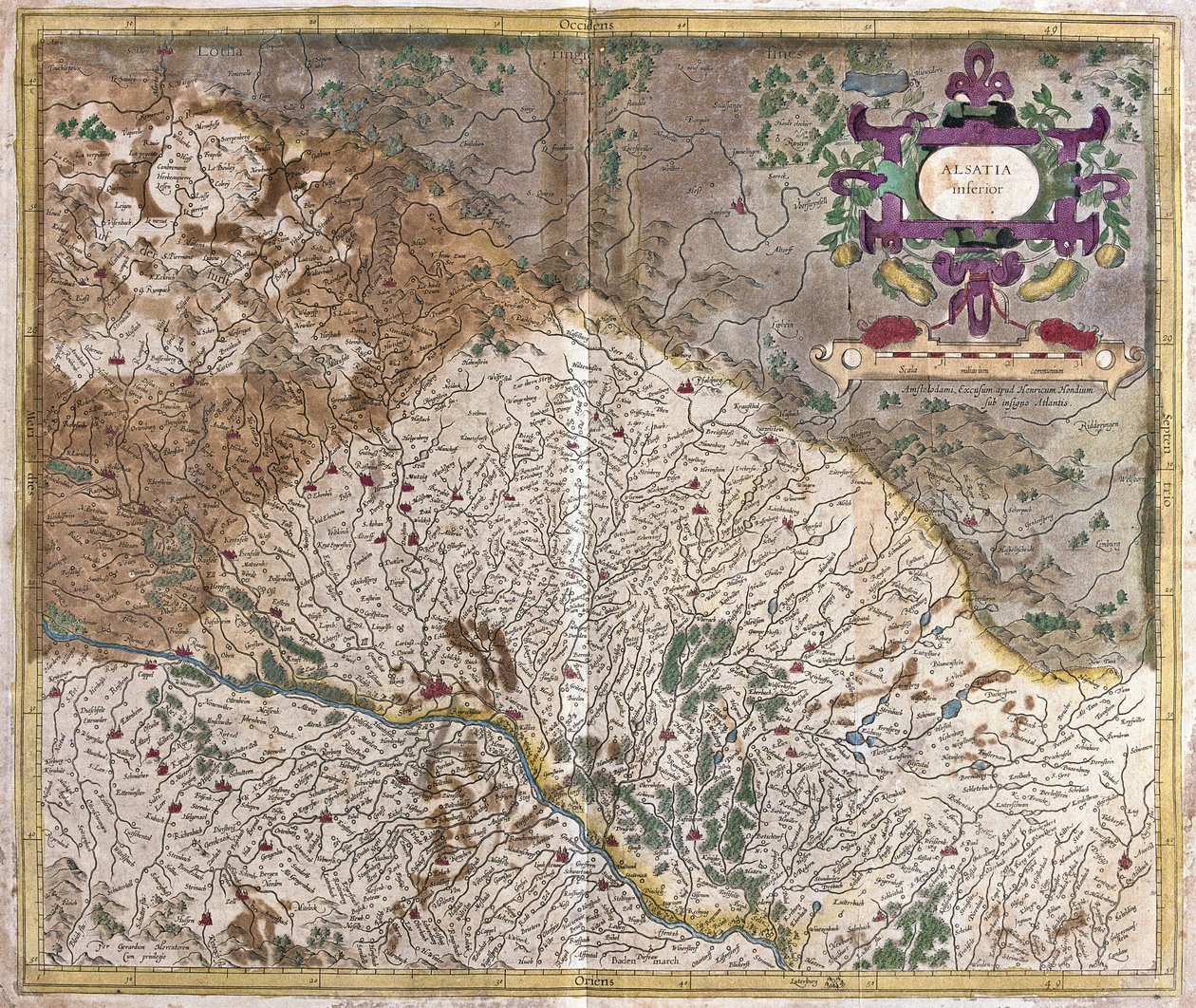 Alsace, France (engraving) by Gerardus Mercator