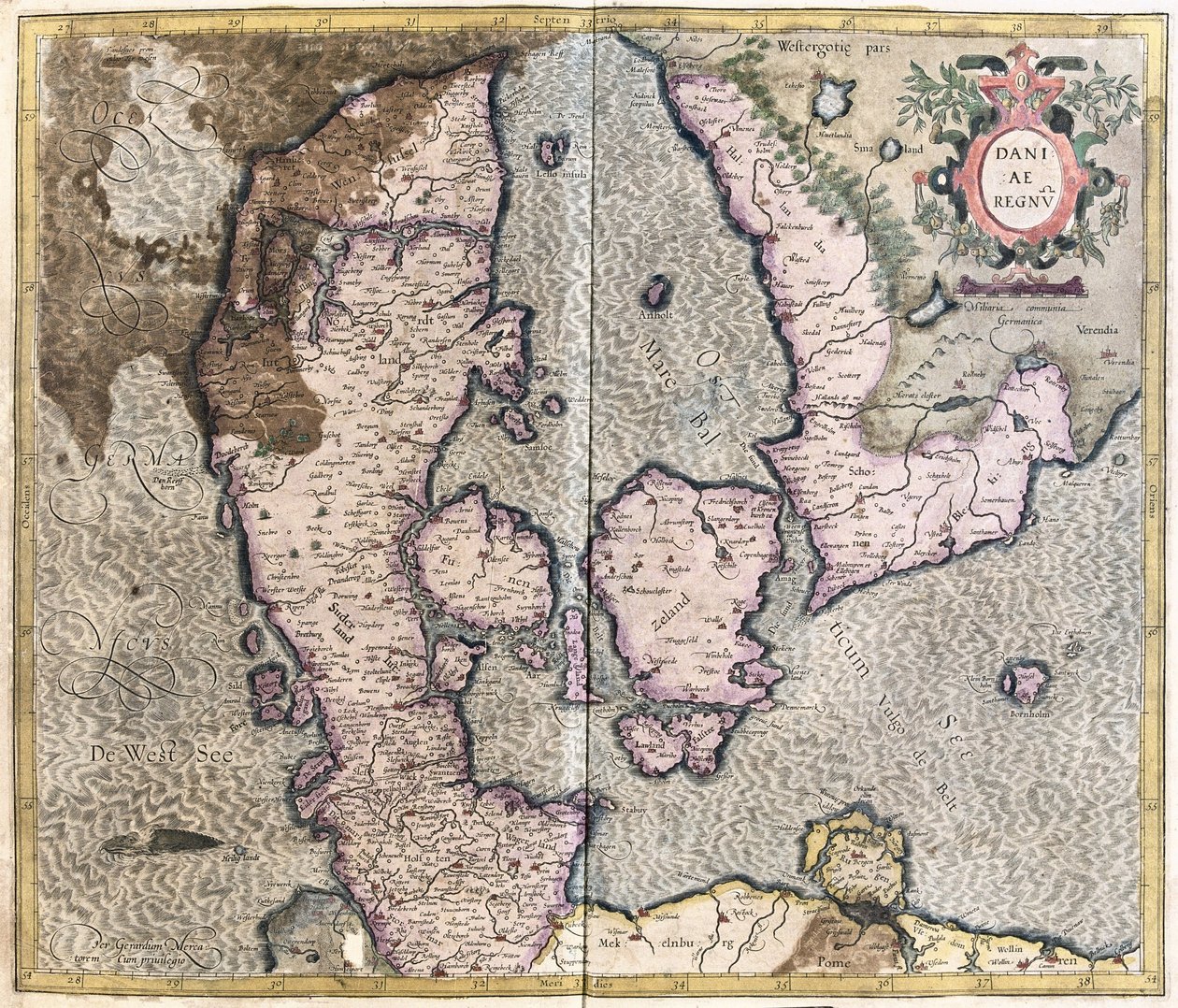 Denmark (engraving) by Gerardus Mercator