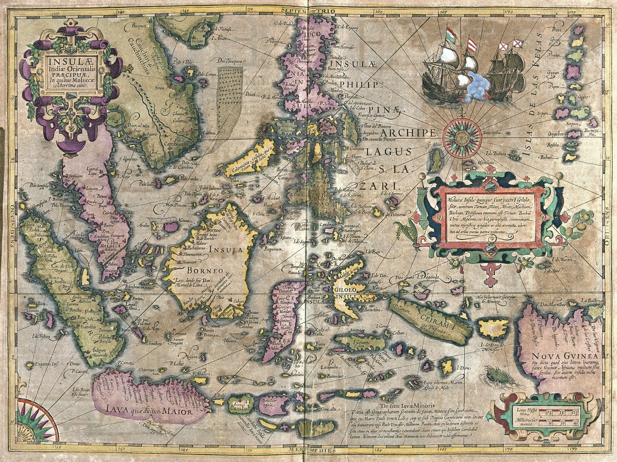 Eastern India with Borneo and Philippine (engraving) by Gerardus Mercator