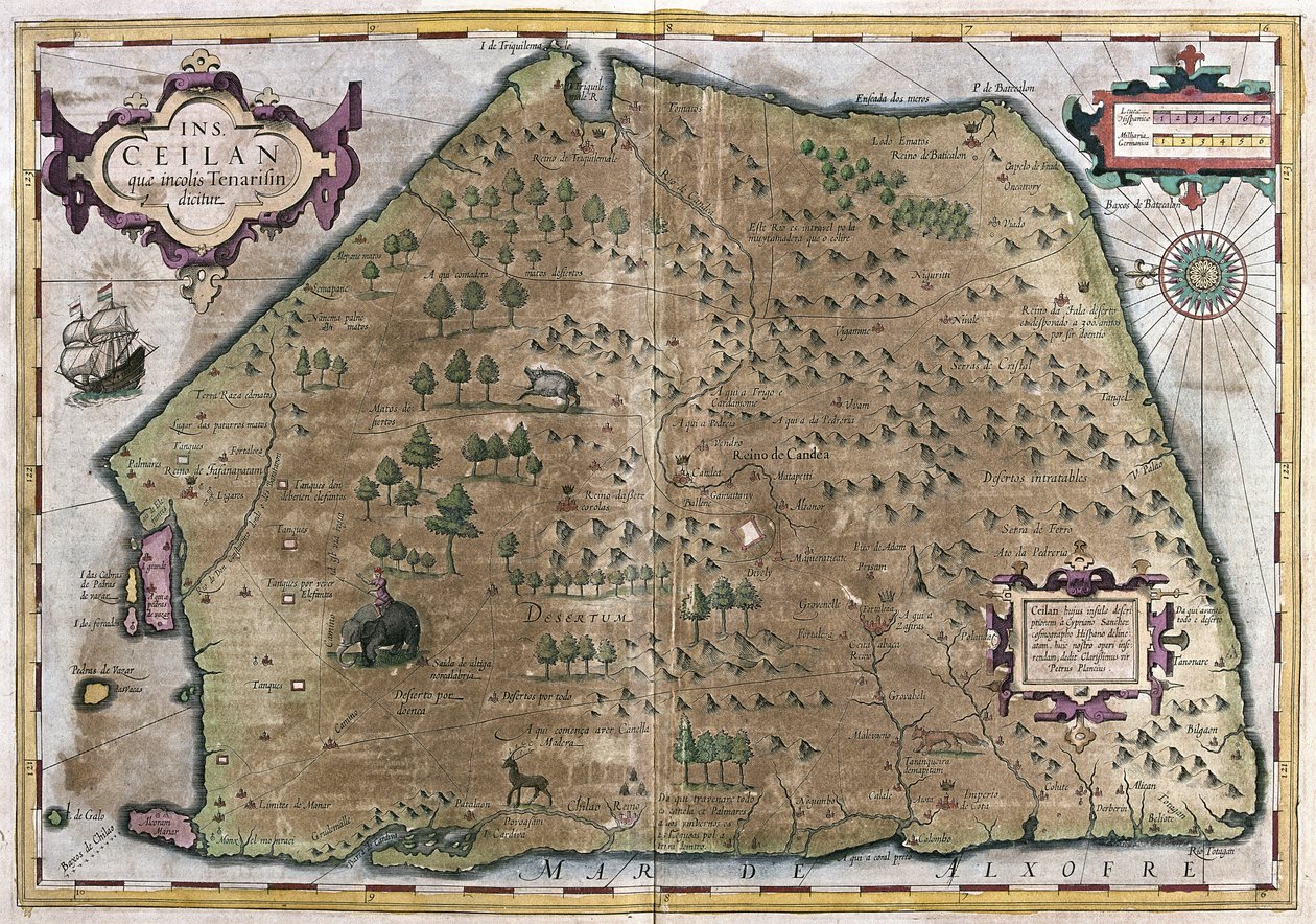 Sri Lanka (engraving) by Gerardus Mercator