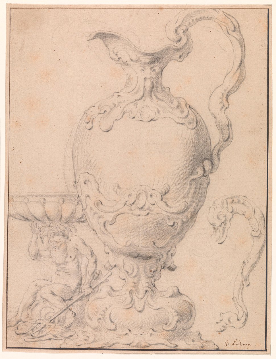 Design for a Vase, a Salt Cellar, and a Handle by Gerbrand van den Eeckhout