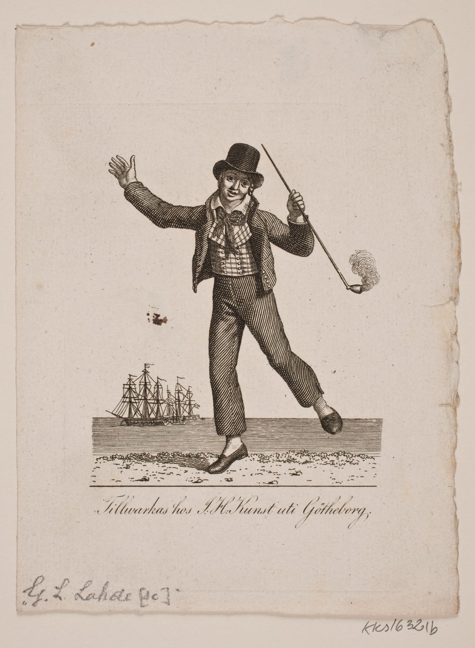Dancing Sailor with Pipe by Gerhard Ludvig Lahde