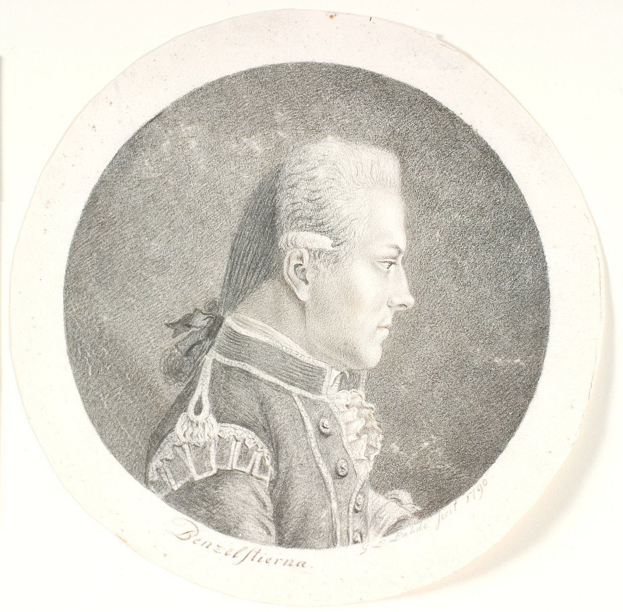 Portrait of Lars Benzelstjerne, Swedish Naval Officer (1759-1808). Bust. Profile to the Right by Gerhard Ludvig Lahde