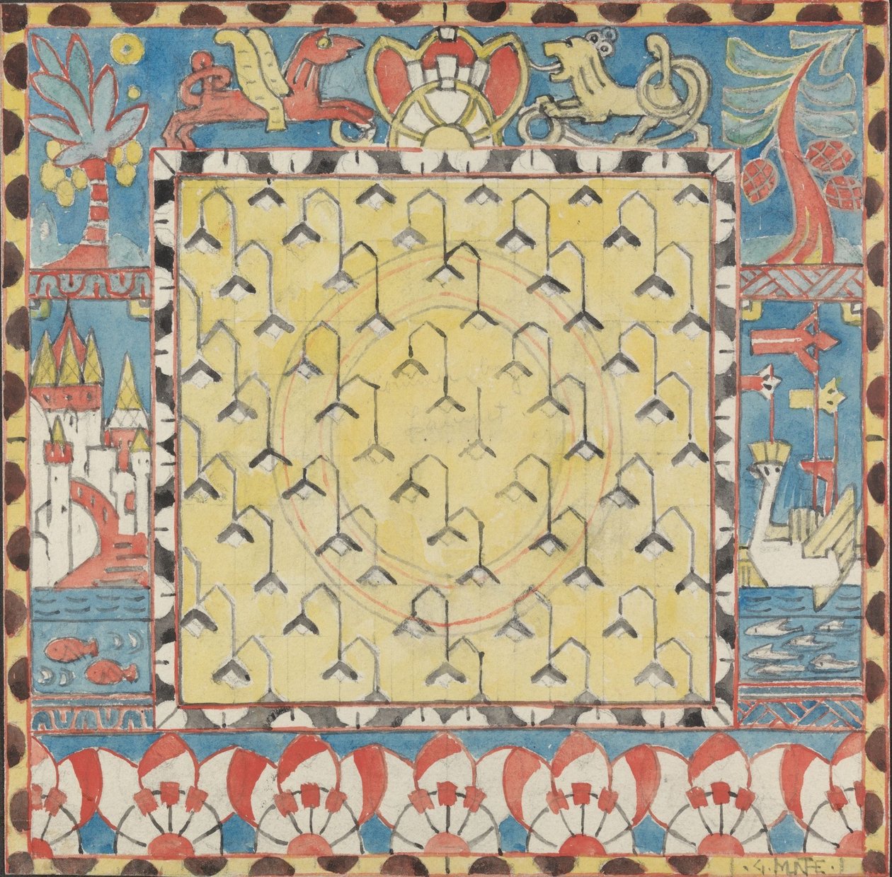 Eastern Carpet Pattern by Gerhard Munthe