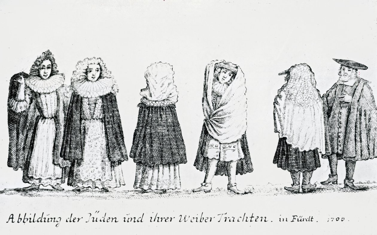 A Depiction of Jewish People and Their Dress, 1706 by German School