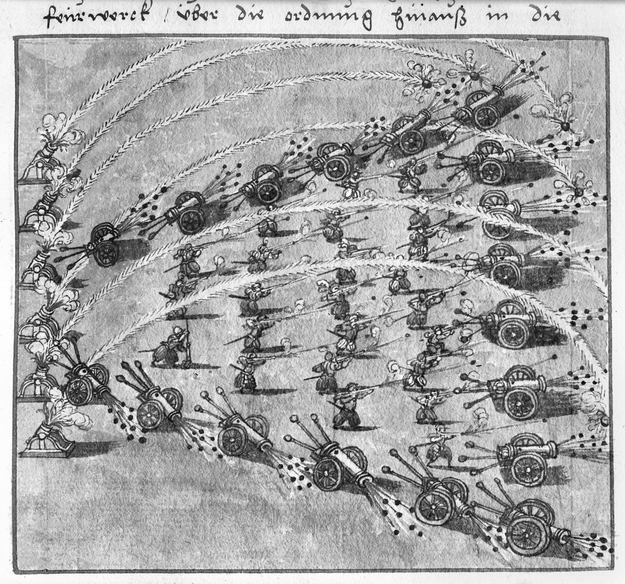 Tactical Use of Artillery: Curved Firing, illustration from 
