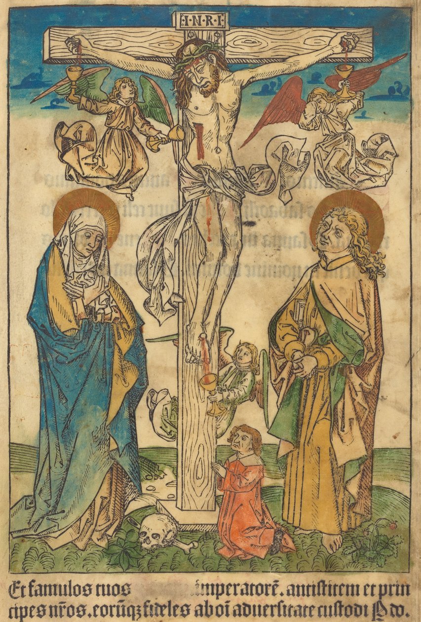Christ on the Cross with Angels by German 15th Century