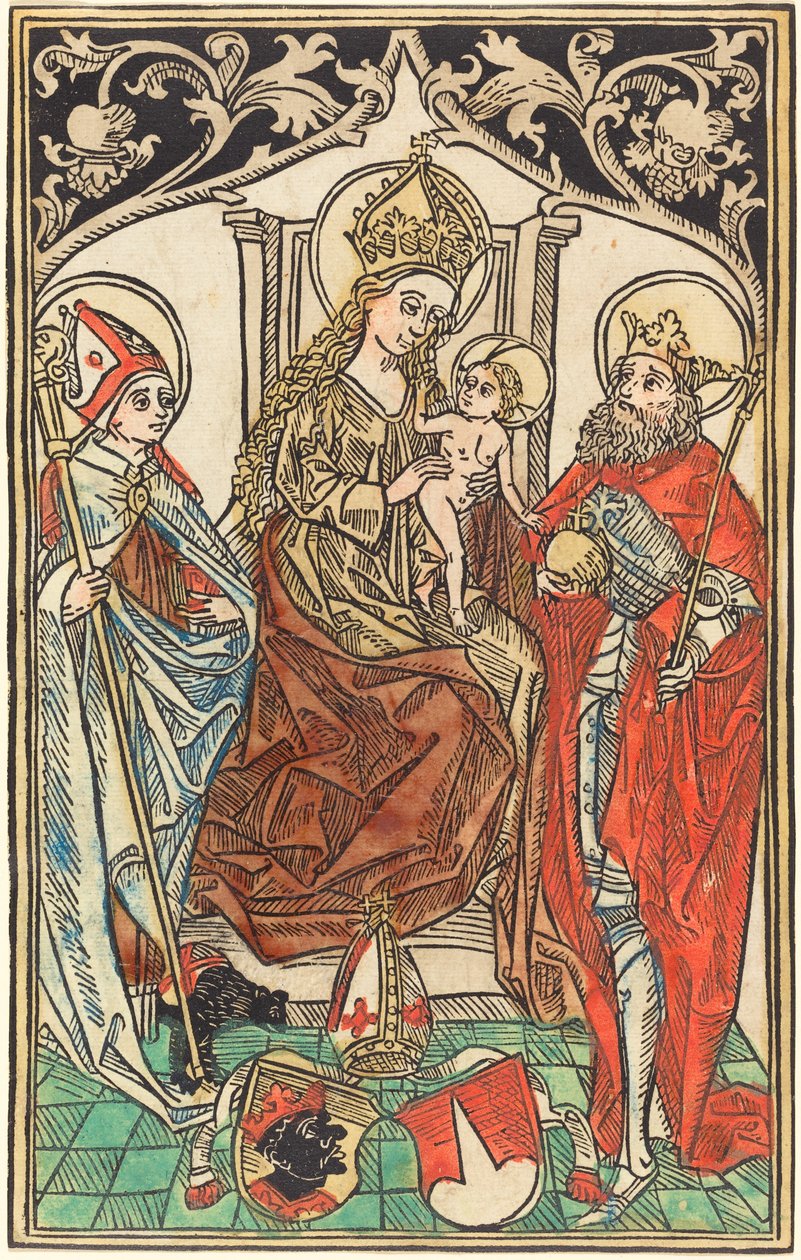 The Madonna and Child Enthroned, with Saints Corbinian and Sigismund by German 15th Century
