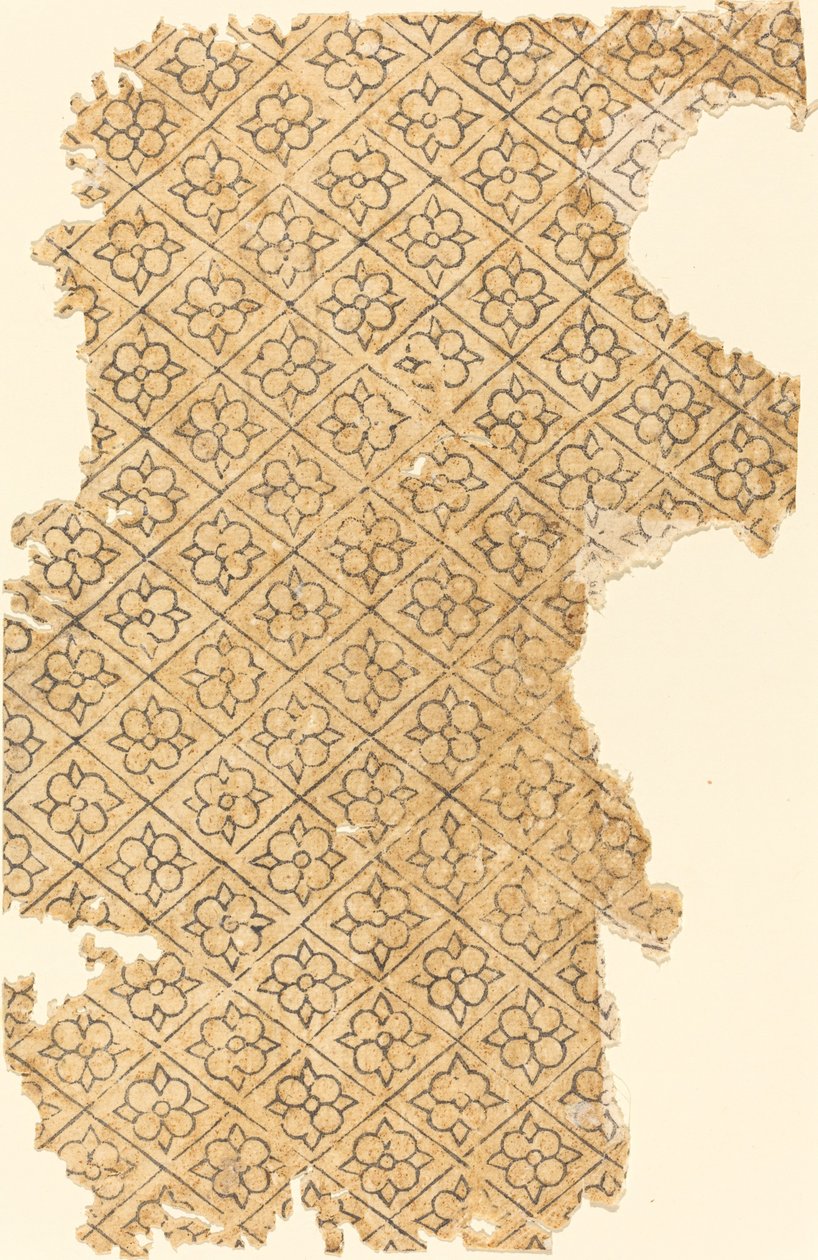 Sheet with Flower and Diamond Pattern by German 16th Century