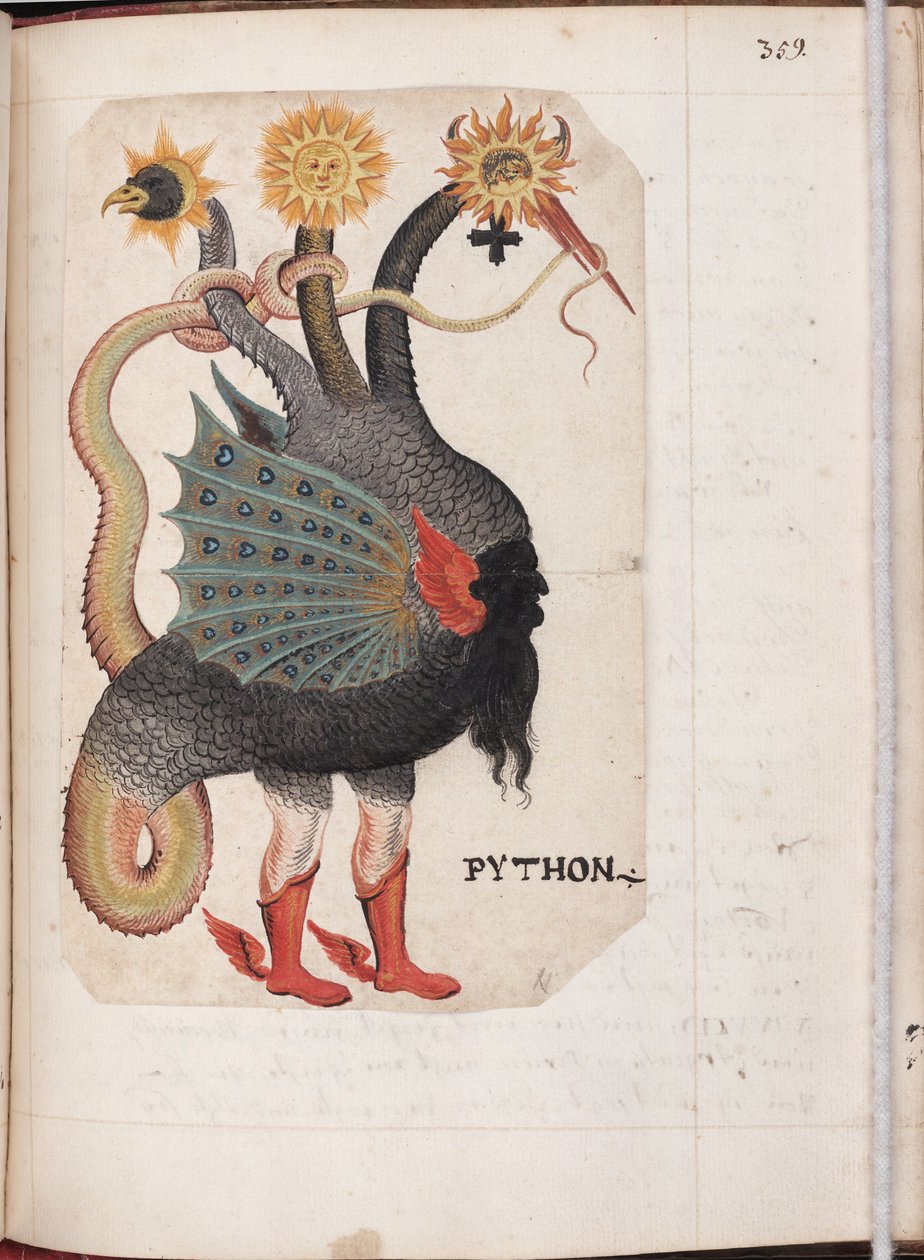 Python from: Alchemical and Rosicrucian Compendium, ca 1760 by German Master