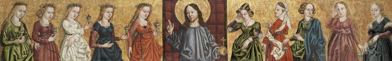 Salvator Mundi flanked by the Wise and Foolish Virgins, c. 1500 by German Master