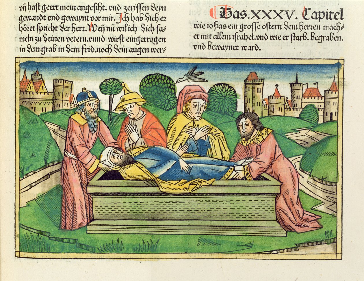 2 Chronicles 35:24 Burial of Josiah, from the Nuremberg Bible by German School