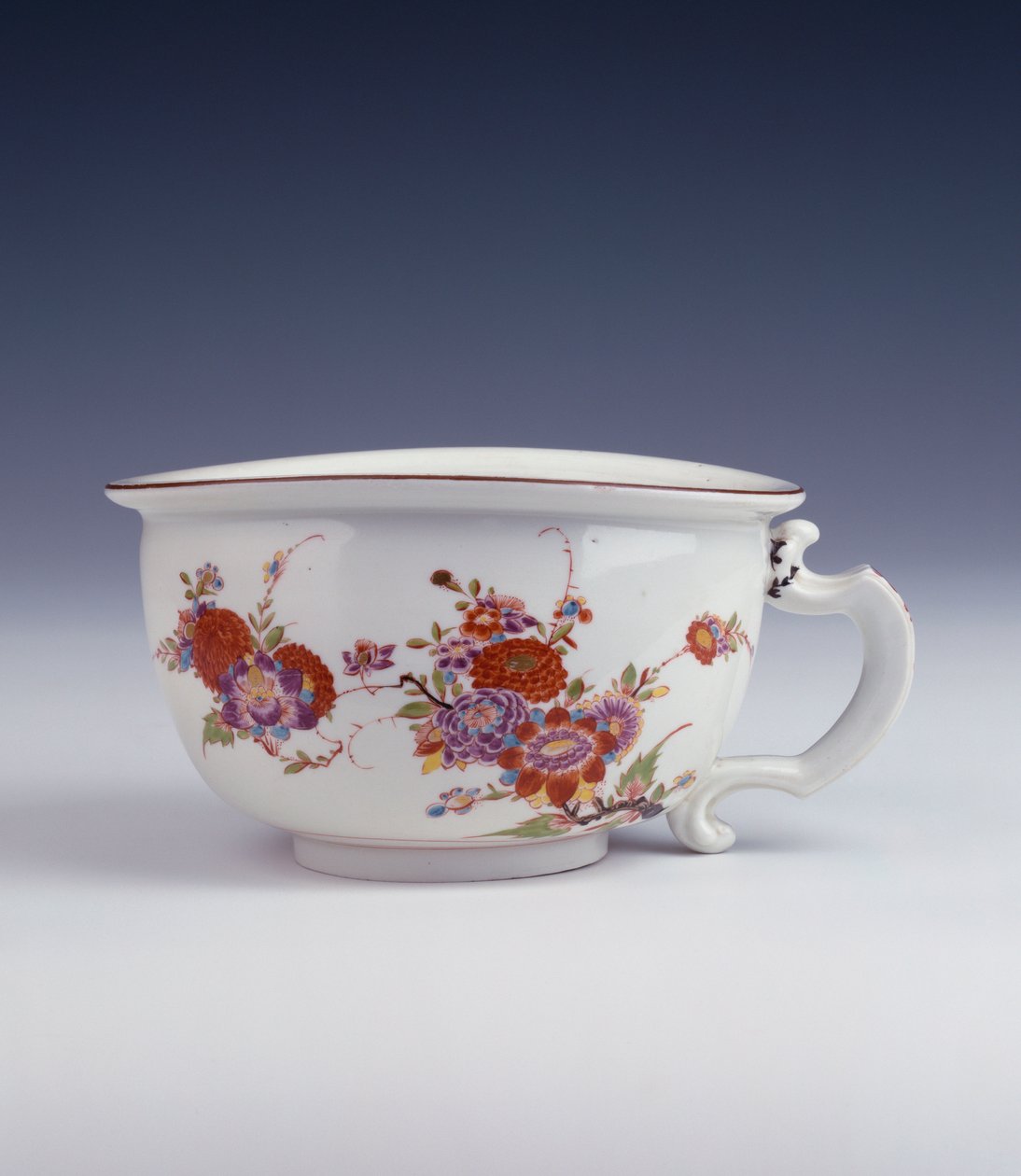 A Bottger bourdaloue of irregular oval form painted in the manner of Johann Ehrenfried Stadler, c.1725 by German School