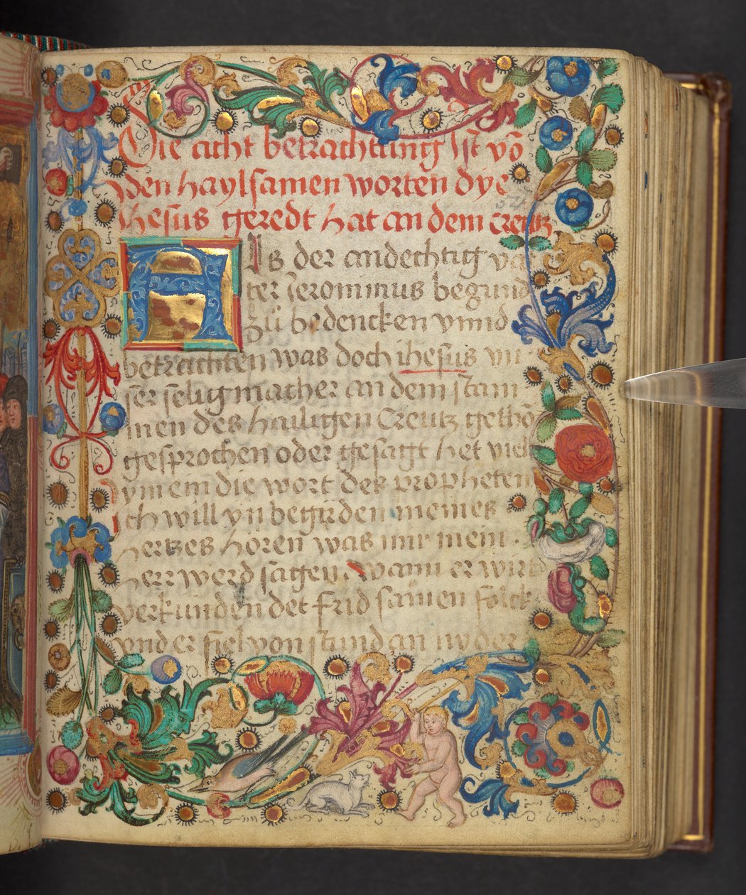 A Full Border Inhabited by Animals and a Putto by German School