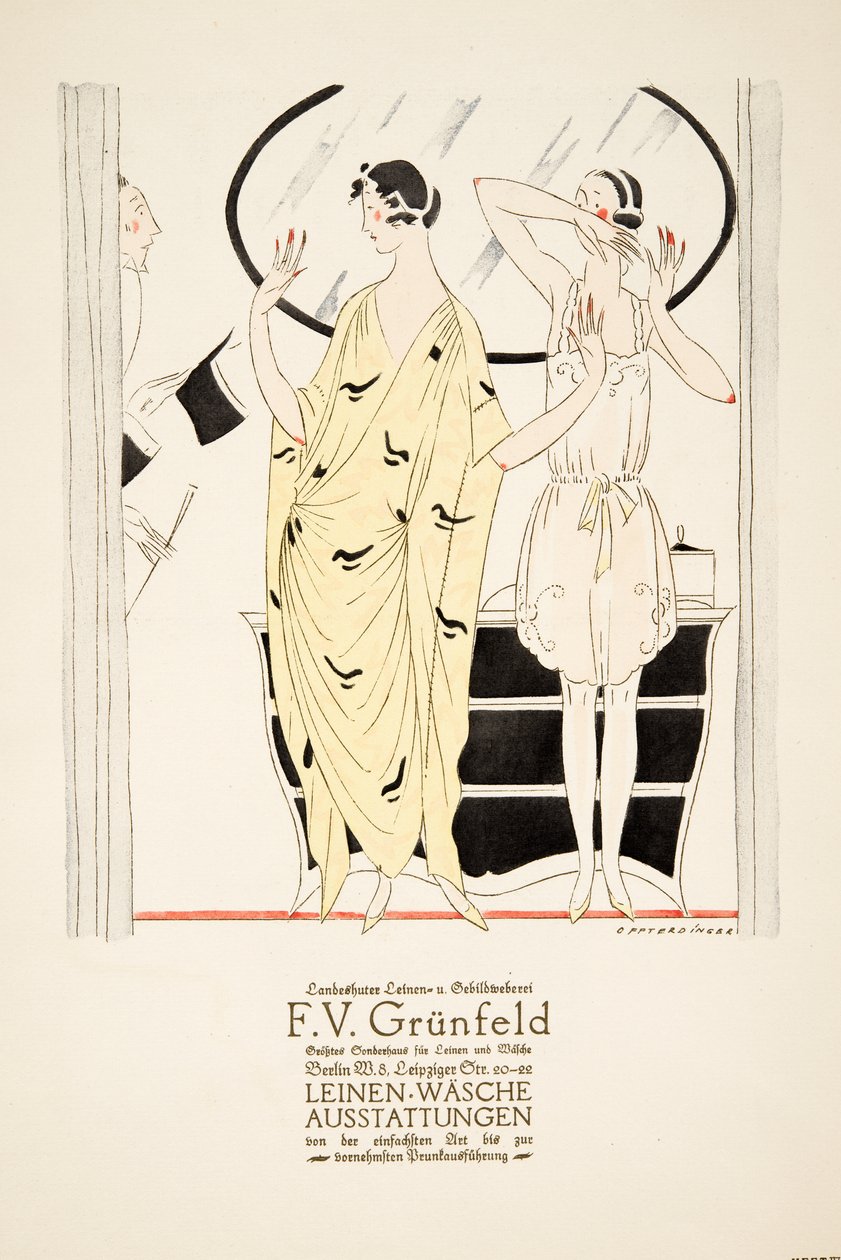 Advertisement for F.V. Grunfeld, from Styl, pub. 1922 by German School
