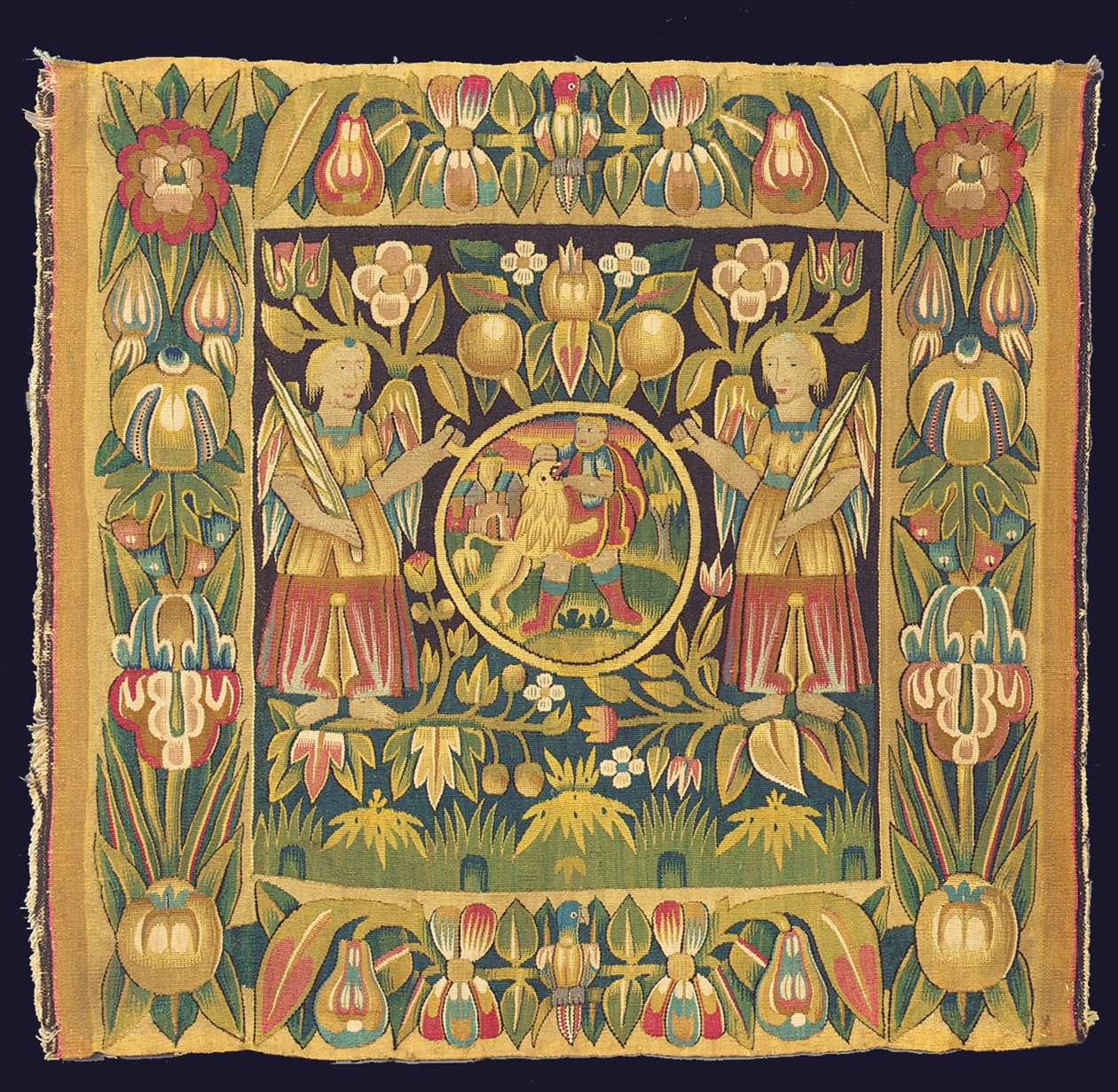 Biblical Tapestry Panel Depicting Samson and the Lion, Possibly 17th Century, North Germany, Schleswig Holstein or Hamburg by German School