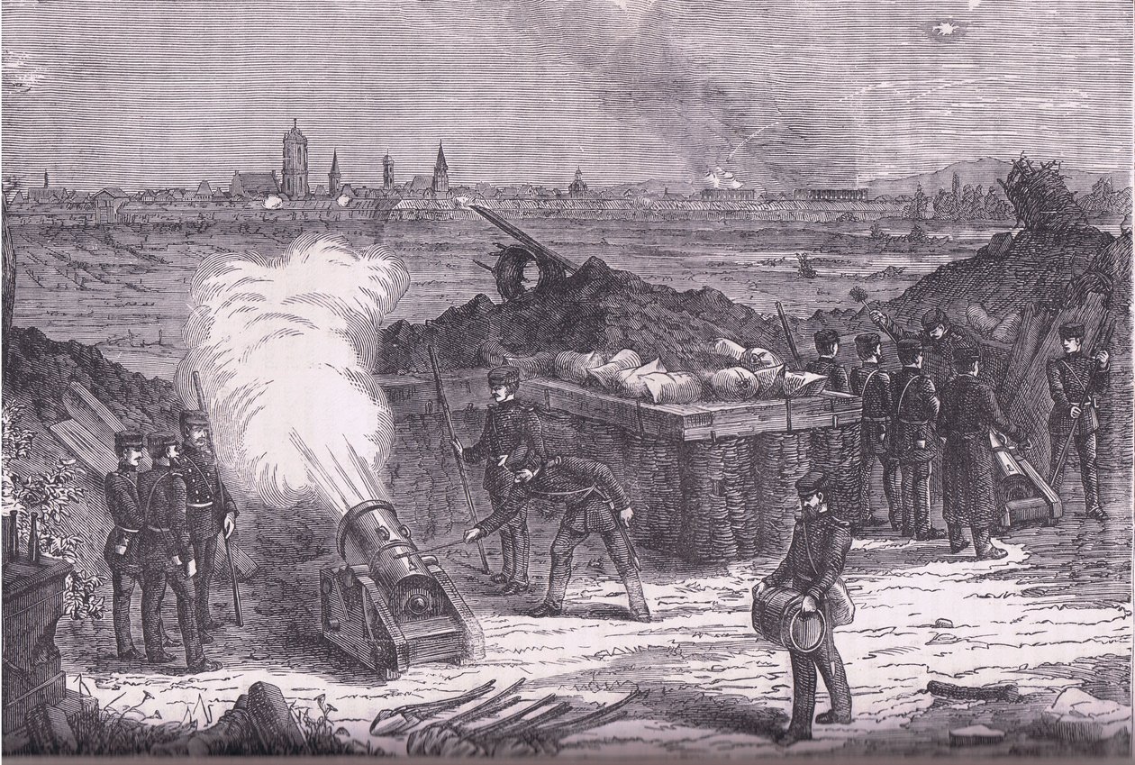 Bombardment of Schelestadt, Cassells History of the War between France and Germany published by Cassell and Company Limited, c.1890 by German School