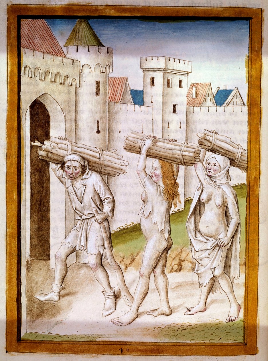 Bucherons Miniature taken from a German translation of the fables of “Kalila and Dimna” by Bidpai. 15th century Chantilly, Musee Conde by German School