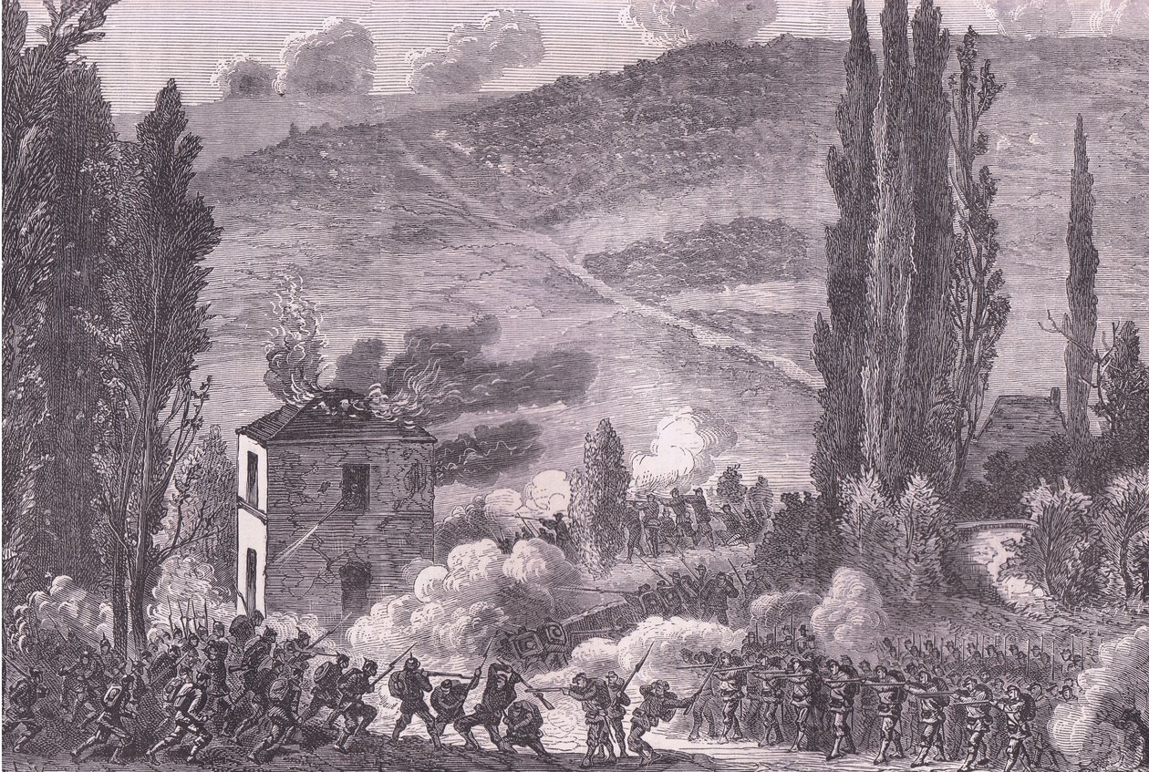 Combat at Chatillon, Cassells History of the War between France and Germany published by Cassell and Company Limited, c.1890 by German School