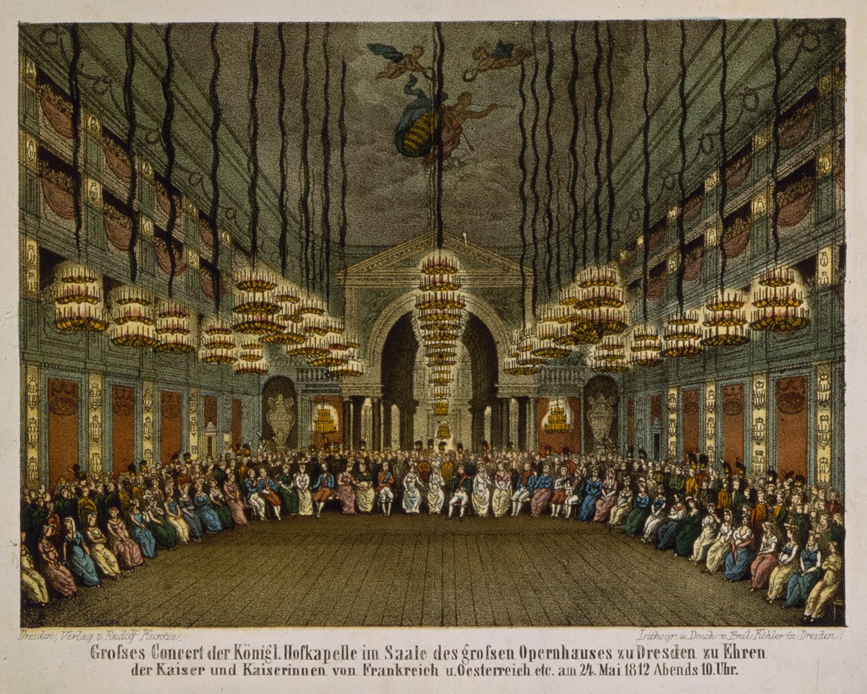 Concert of the Royal Band in the Auditorium of the Dresden Opera House in Honour of the Imperial Couple, 1812 by German School