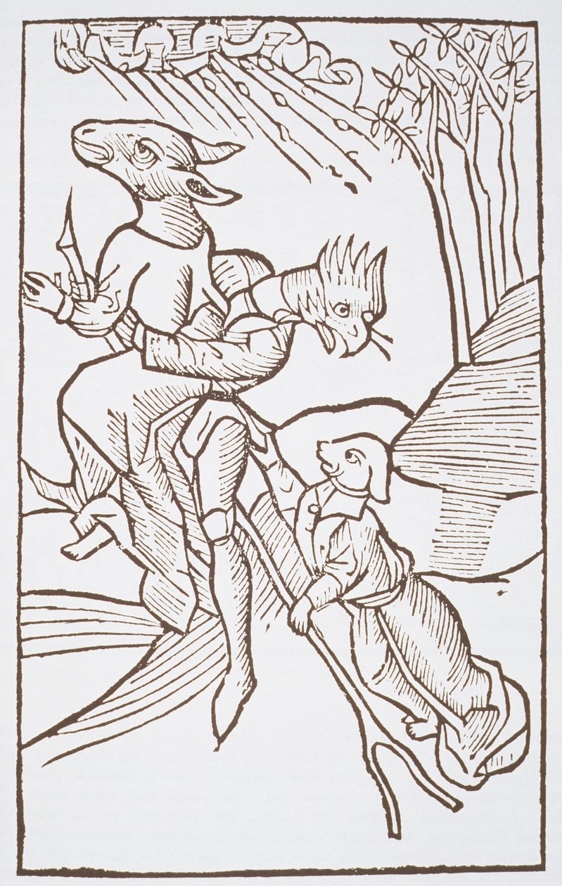 Departure for the Sabbath, copy of an illustration from Von den Unholden oder Hexen by Ulrich Molior, Constanz 1489, used in a History of Magic, published late 19th century by German School