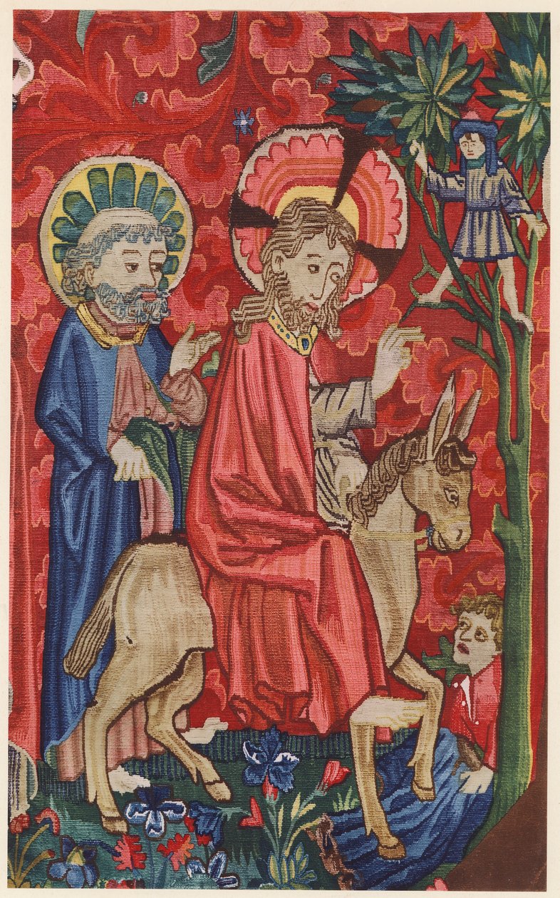 Entry of Jesus Christ into Jerusalem, Tapestry Altar Frontal, Basel, c.1440-1450 by German School
