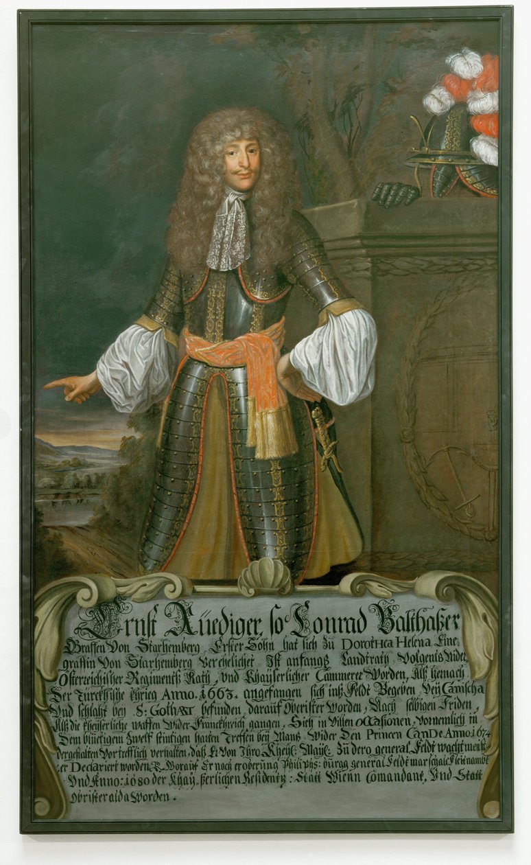 Ernst Ruediger, Count Starhemberg, Field-Marshal and Commander of Vienna During the Turkish Siege of 1683 by German School