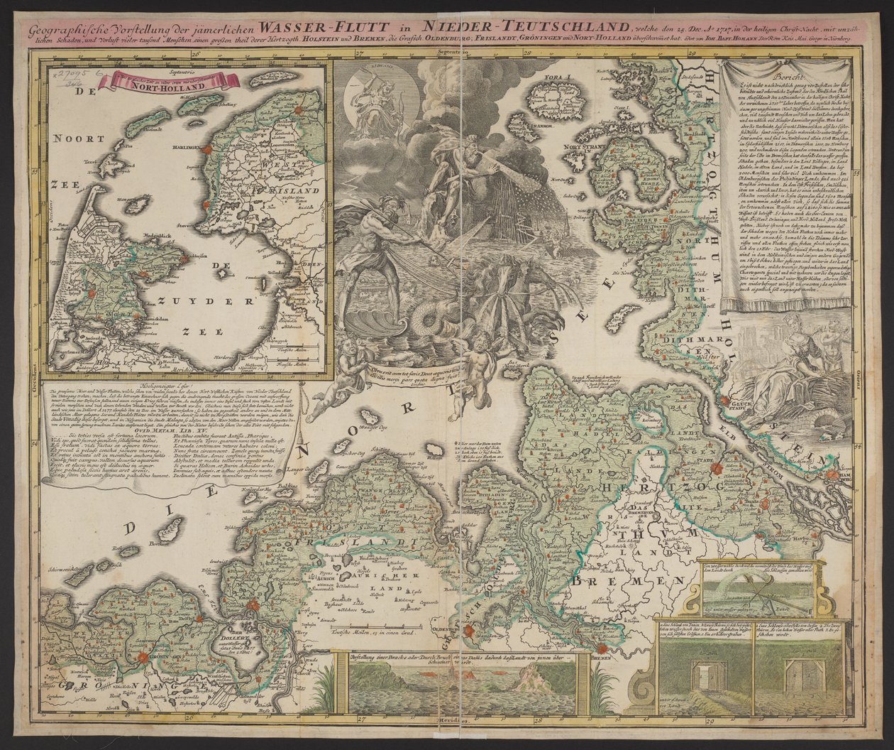 Geographical Presentation of the Wretched Water Flood in Lower Germany, 1717 by German School
