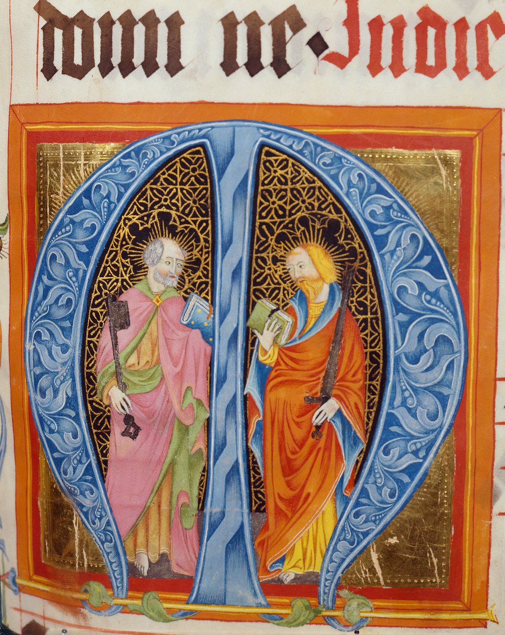 Historiated Initial M with Saints Peter and Paul, from the Gradual of Friedrich Zollner of Langenzenn, 1439-42 by German School