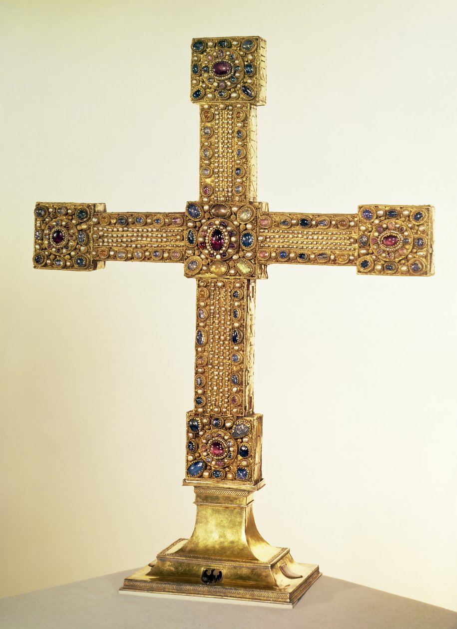 Imperial Cross of the Holy Roman Empire made of oak covered in plates ...