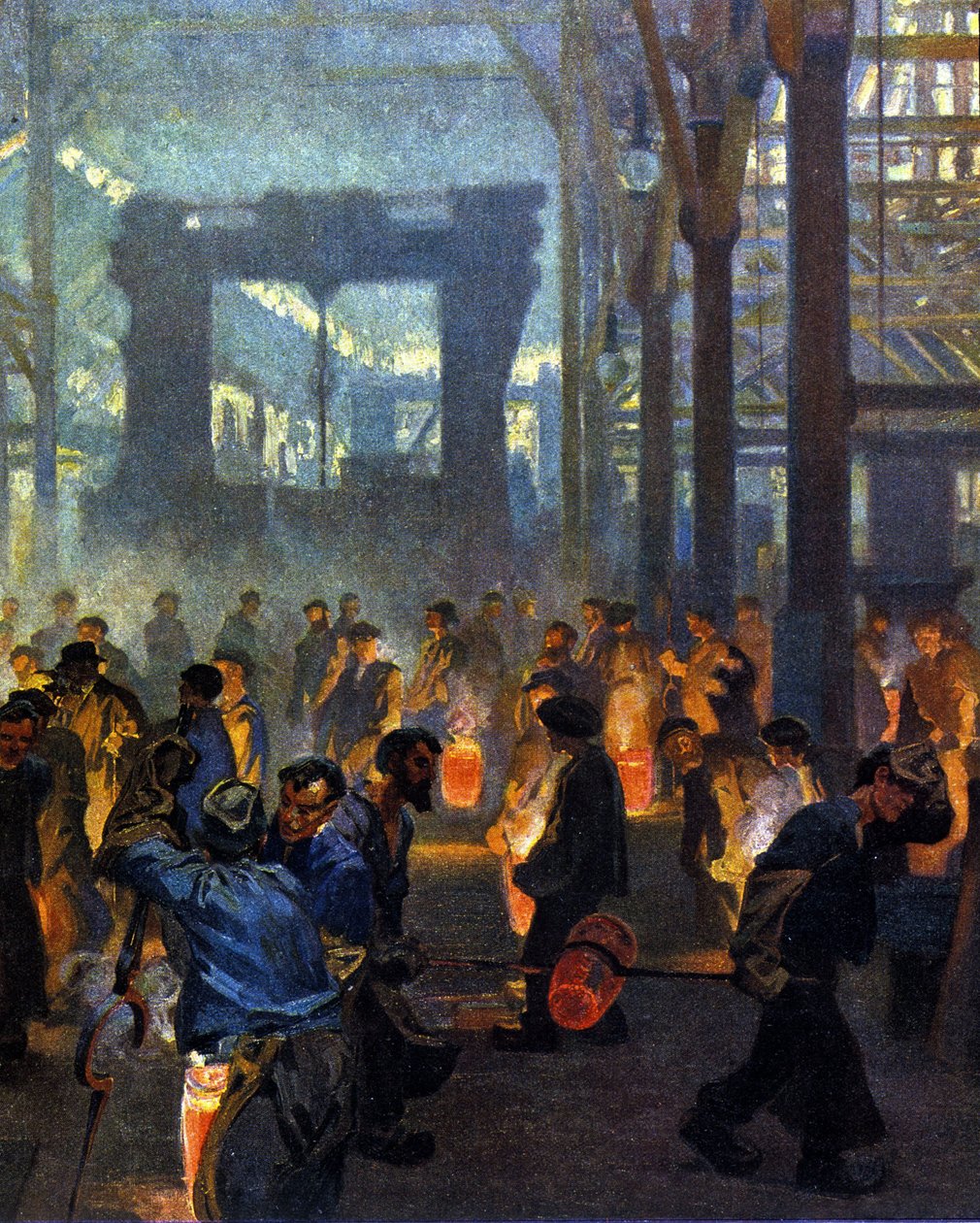 Interior of a Metallurgy Factory in 1908 (after Jugend) by German School