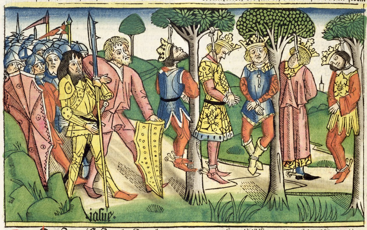 Joshua 10:16-27 The Execution of the Five Kings, from the 