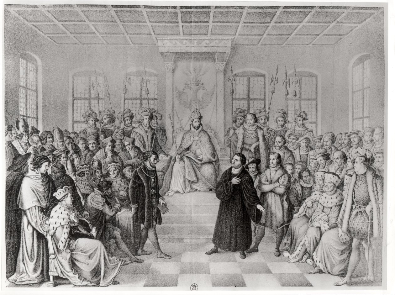 Martin Luther in Front of Charles V at the Diet of Worms, 16th April 1521, from 