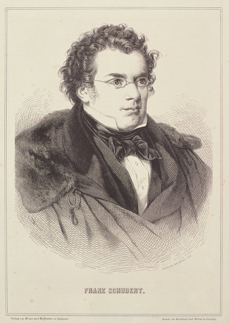 Portrait of Franz Schubert (1768-1827) by German School