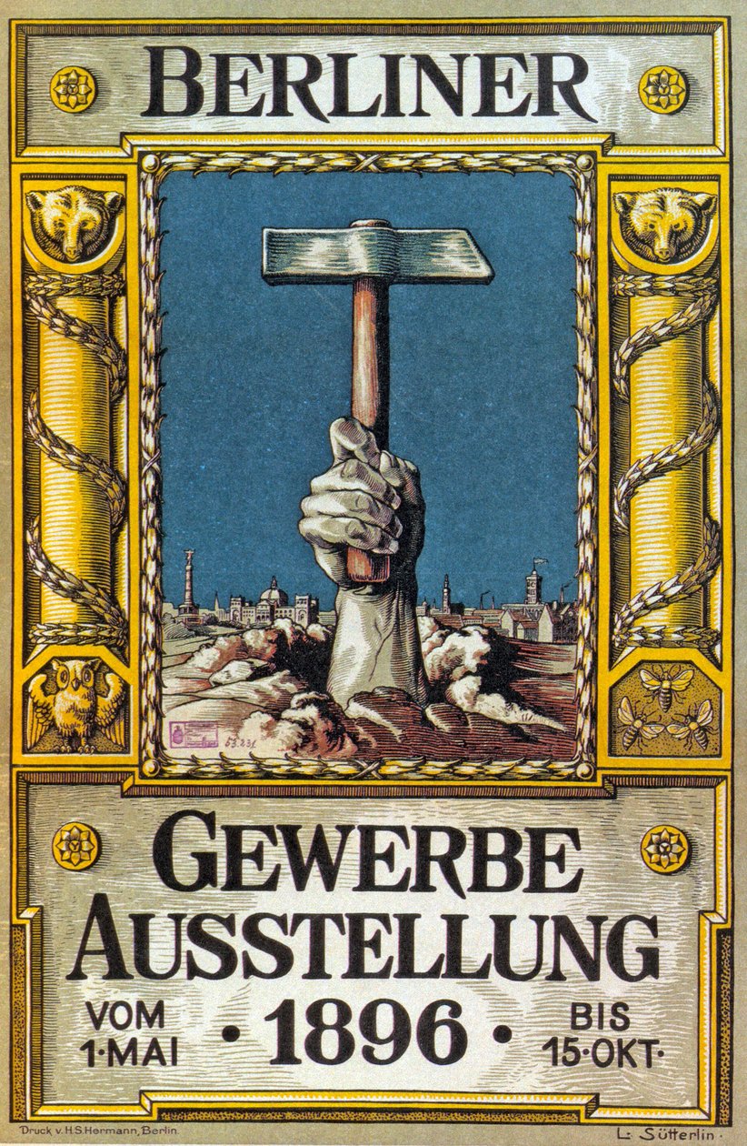 Poster for the Industrial Exhibition in Berlin, Germany, 1896 by German School
