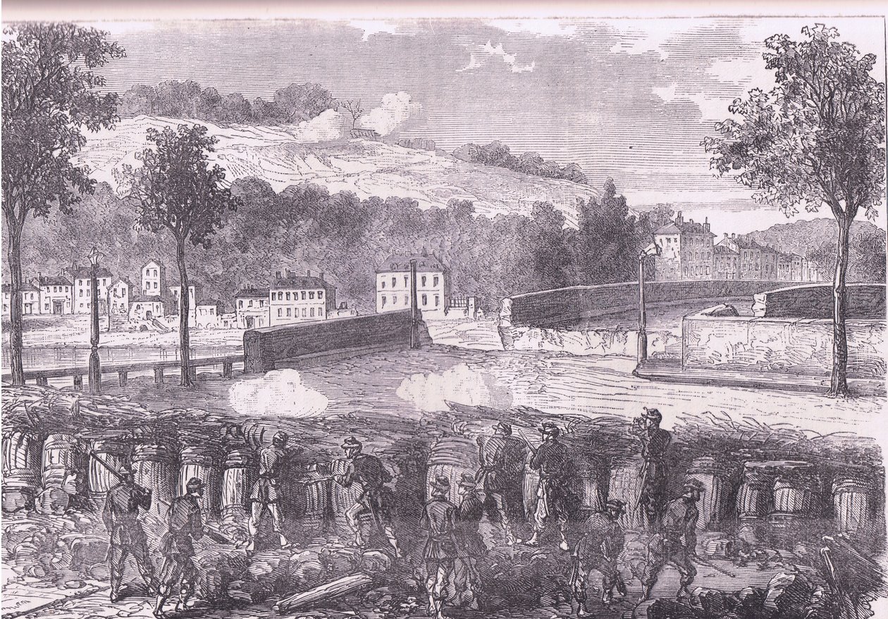 Prussian redoubt commanding the bridge of Sevres, Cassells History of the War between France and Germany published by Cassell and Company Limited, c.1890 by German School